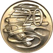 Australia 20 Cents Platypus 1974 Proof KM# 66 20 SD coin reverse Australia 20 Cents Platypus 1974 Proof KM# 66 20 SD coin reverse