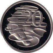 Australia 20 Cents Platypus 1989 KM# 82 20 SD coin reverse Australia 20 Cents Platypus 1989 KM# 82 20 SD coin reverse