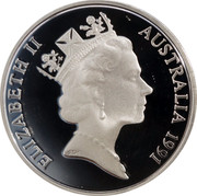 Australia 20 Cents Platypus 1991 KM# 82a ELIZABETH II AUSTRALIA 1991 RDM coin obverse Australia 20 Cents Platypus 1991 KM# 82a ELIZABETH II AUSTRALIA 1991 RDM coin obverse
