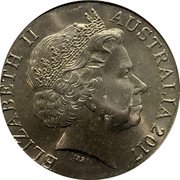 Australia 20 Cents Platypus 2017 KM# 403 ELIZABETH II AUSTRALIA *YEAR* IRB coin obverse