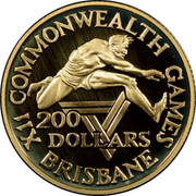 Australia 200 Dollars Commonwealth Games Brisbane 1982 KM# 76 XII COMMONWEALTH GAMES BRISBANE 200 DOLLARS coin reverse Australia 200 Dollars Commonwealth Games Brisbane 1982 KM# 76 XII COMMONWEALTH GAMES BRISBANE 200 DOLLARS coin reverse