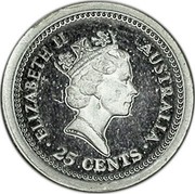 Australia 25 Cents The Dump 1990 KM# 155 ELIZABETH II AUSTRALIA 25 CENTS RDM coin obverse Australia 25 Cents The Dump 1990 KM# 155 ELIZABETH II AUSTRALIA 25 CENTS RDM coin obverse