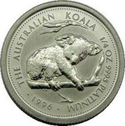 Australia 25 Dollars (Koala) KM# 285 THE AUSTRALIAN KOALA 1/4 OZ 9995 PLATINUM 1996 coin reverse Australia 25 Dollars (Koala) KM# 285 THE AUSTRALIAN KOALA 1/4 OZ 9995 PLATINUM 1996 coin reverse