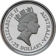 Australia 25 Dollars The Australian Koala 1990 KM# 147 ELIZABETH II AUSTRALIA 25 DOLLARS RDM coin obverse Australia 25 Dollars The Australian Koala 1990 KM# 147 ELIZABETH II AUSTRALIA 25 DOLLARS RDM coin obverse