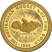 Australia 25 Dollars The Australian Nugget 1986 KM# 90 THE AUSTRALIAN NUGGET 1/4 OZ. FINE GOLD GOLDEN EAGLE 1931 P *YEAR* coin reverse Australia 25 Dollars The Australian Nugget 1986 KM# 90 THE AUSTRALIAN NUGGET 1/4 OZ. FINE GOLD GOLDEN EAGLE 1931 P *YEAR* coin reverse