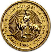 Australia 25 Dollars The Australian Nugget 1996 KM# 274 THE AUSTRALIAN NUGGET 1/4 OZ. 9999 GOLD *YEAR* coin reverse Australia 25 Dollars The Australian Nugget 1996 KM# 274 THE AUSTRALIAN NUGGET 1/4 OZ. 9999 GOLD *YEAR* coin reverse