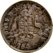 Australia 3 Pence 1854 KM# Tn251 Private Token issues SYDNEY NEW SOUTH WALES 1854 coin obverse Australia 3 Pence 1854 KM# Tn251 Private Token issues SYDNEY NEW SOUTH WALES 1854 coin obverse