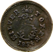 Australia 3 Pence 1854 KM# Tn252 Private Token issues SILVER 3 TOKEN 1854 coin reverse Australia 3 Pence 1854 KM# Tn252 Private Token issues SILVER 3 TOKEN 1854 coin reverse