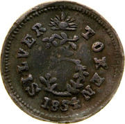Australia 3 Pence 1854 KM# Tn253 Private Token issues SILVER 3 TOKEN 1854 coin reverse Australia 3 Pence 1854 KM# Tn253 Private Token issues SILVER 3 TOKEN 1854 coin reverse