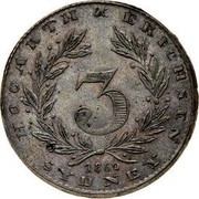 Australia 3 Pence 1860 KM# Tn118 Private Token issues HOCARTH ERICHSEN 3 SYDNEY coin obverse Australia 3 Pence 1860 KM# Tn118 Private Token issues HOCARTH ERICHSEN 3 SYDNEY coin obverse