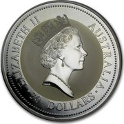 Australia 30 Dollars The Australian Kookaburra 1994 KM# 232 ELIZABETH II AUSTRALIA 30 DOLLARS RDM coin obverse Australia 30 Dollars The Australian Kookaburra 1994 KM# 232 ELIZABETH II AUSTRALIA 30 DOLLARS RDM coin obverse