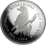 Australia 30 Dollars The Australian Kookaburra 1994 KM# 271 THE AUSTRALIAN KOOKABURRA 1 KILO 999 SILVER *YEAR* coin reverse Australia 30 Dollars The Australian Kookaburra 1994 KM# 271 THE AUSTRALIAN KOOKABURRA 1 KILO 999 SILVER *YEAR* coin reverse