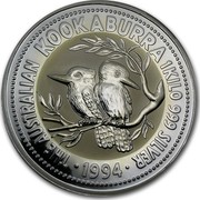 Australia 30 Dollars The Australian Kookaburra 1994 KM# 232 THE AUSTRALIAN KOOKABURRA 1 KILO 999 SILVER 1994 coin reverse Australia 30 Dollars The Australian Kookaburra 1994 KM# 232 THE AUSTRALIAN KOOKABURRA 1 KILO 999 SILVER 1994 coin reverse