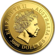 Australia 3000 Dollars The Australian Kangaroo 1999 KM# 455 ELIZABETH II AUSTRALIA 3000 DOLLARS IRB coin obverse Australia 3000 Dollars The Australian Kangaroo 1999 KM# 455 ELIZABETH II AUSTRALIA 3000 DOLLARS IRB coin obverse
