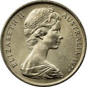 Australia 5 Cents Echidna 1977 KM# 64 ELIZABETH II AUSTRALIA *YEAR* coin obverse Australia 5 Cents Echidna 1977 KM# 64 ELIZABETH II AUSTRALIA *YEAR* coin obverse
