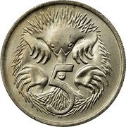 Australia 5 Cents Echidna 1977 KM# 64 5 SD coin reverse Australia 5 Cents Echidna 1977 KM# 64 5 SD coin reverse