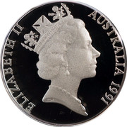 Australia 5 Cents Echidna 1991 KM# 80a ELIZABETH II AUSTRALIA 1991 RDM coin obverse Australia 5 Cents Echidna 1991 KM# 80a ELIZABETH II AUSTRALIA 1991 RDM coin obverse