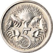 Australia 5 Cents Echidna 1993 Proof KM# 80 5 SD coin reverse Australia 5 Cents Echidna 1993 Proof KM# 80 5 SD coin reverse