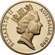Australia 5 Dollars 75th ANZAC Anniversary 1990 KM# 134 ELIZABETH II AUSTRALIA 1990 RDM coin obverse Australia 5 Dollars 75th ANZAC Anniversary 1990 KM# 134 ELIZABETH II AUSTRALIA 1990 RDM coin obverse