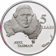 Australia 5 Dollars Australian Explorers - Abel Tasman 1993 KM# 214 5 DOLLARS ABEL TASMAN coin reverse
