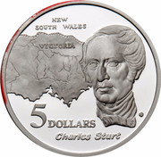Australia 5 Dollars Australian Explorers - Charles Sturt 1994 KM# 265 NEW SOUTH WALES VICTORIA CHARLES STURT 5 DOLLARS WP G coin reverse Australia 5 Dollars Australian Explorers - Charles Sturt 1994 KM# 265 NEW SOUTH WALES VICTORIA CHARLES STURT 5 DOLLARS WP G coin reverse