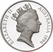 Australia 5 Dollars Australian Explorers - John McDouall Stuart 1994 KM# 267 ELIZABETH II AUSTRALIA 1994 RDM coin obverse Australia 5 Dollars Australian Explorers - John McDouall Stuart 1994 KM# 267 ELIZABETH II AUSTRALIA 1994 RDM coin obverse