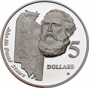 Australia 5 Dollars Australian Explorers - John McDouall Stuart 1994 KM# 267 JOHN MCDOUALL STUART N.T. S.A. 5 DOLLARS G coin reverse Australia 5 Dollars Australian Explorers - John McDouall Stuart 1994 KM# 267 JOHN MCDOUALL STUART N.T. S.A. 5 DOLLARS G coin reverse