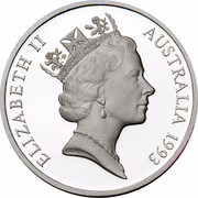 Australia 5 Dollars Australian Explorers - Matthew Flinders 1993 KM# 216 ELIZABETH II AUSTRALIA 1993 RDM coin obverse
