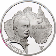 Australia 5 Dollars Australian Explorers - Matthew Flinders 1993 KM# 216 5 DOLLARS M.FLINDERS coin reverse