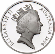 Australia 5 Dollars Australian Explorers - Sir Douglas Mawson 1994 KM# 268 ELIZABETH II AUSTRALIA 1994 RDM coin obverse Australia 5 Dollars Australian Explorers - Sir Douglas Mawson 1994 KM# 268 ELIZABETH II AUSTRALIA 1994 RDM coin obverse