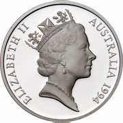 Australia 5 Dollars Australian Explorers - Sir John Forrest 1994 KM# 266 ELIZABETH II AUSTRALIA 1994 RDM coin obverse Australia 5 Dollars Australian Explorers - Sir John Forrest 1994 KM# 266 ELIZABETH II AUSTRALIA 1994 RDM coin obverse