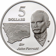 Australia 5 Dollars Australian Explorers - Sir John Forrest 1994 KM# 266 5 DOLLARS WA SIR JOHN FORREST WP G coin reverse Australia 5 Dollars Australian Explorers - Sir John Forrest 1994 KM# 266 5 DOLLARS WA SIR JOHN FORREST WP G coin reverse