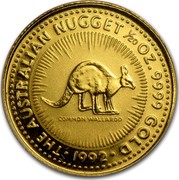 Australia 5 Dollars Australian Nugget - Common Wallaroo 1992 KM# 165 THE AUSTRALIAN NUGGET 1/20 OZ 9999 GOLD 1992 coin reverse Australia 5 Dollars Australian Nugget - Common Wallaroo 1992 KM# 165 THE AUSTRALIAN NUGGET 1/20 OZ 9999 GOLD 1992 coin reverse