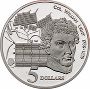 Australia 5 Dollars Colonial Australia - Col. William Light 1995 KM# 306 COL. WILLIAM LIGHT 1786-1839 5 DOLLARS WP coin reverse Australia 5 Dollars Colonial Australia - Col. William Light 1995 KM# 306 COL. WILLIAM LIGHT 1786-1839 5 DOLLARS WP coin reverse