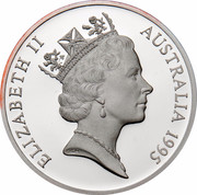 Australia 5 Dollars Colonial Australia - Elizabeth MacArthur 1995 KM# 305 ELIZABETH II AUSTRALIA 1995 RDM coin obverse Australia 5 Dollars Colonial Australia - Elizabeth MacArthur 1995 KM# 305 ELIZABETH II AUSTRALIA 1995 RDM coin obverse
