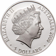 Australia 5 Dollars Harbour Bridge 2000 KM# 515 ELIZABETH II AUSTRALIA 2000 5 DOLLARS IRB coin obverse Australia 5 Dollars Harbour Bridge 2000 KM# 515 ELIZABETH II AUSTRALIA 2000 5 DOLLARS IRB coin obverse
