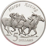Australia 5 Dollars Horse Racing 1996 Proof KM# 329 HORSE RACING 5 DOLLARS coin reverse Australia 5 Dollars Horse Racing 1996 Proof KM# 329 HORSE RACING 5 DOLLARS coin reverse