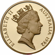 Australia 5 Dollars (International Year of Space) KM# 190 ELIZABETH II AUSTRALIA 1992 RDM coin obverse Australia 5 Dollars (International Year of Space) KM# 190 ELIZABETH II AUSTRALIA 1992 RDM coin obverse