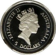 Australia 5 Dollars Koala 1998 KM# 456 ELIZABETH II AUSTRALIA 5 DOLLARS coin obverse Australia 5 Dollars Koala 1998 KM# 456 ELIZABETH II AUSTRALIA 5 DOLLARS coin obverse
