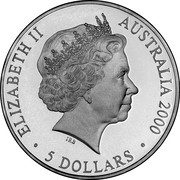 Australia 5 Dollars Koala 2000 (1999) KM# 439 ELIZABETH II AUSTRALIA 2000 5 DOLLARS IRB coin obverse Australia 5 Dollars Koala 2000 (1999) KM# 439 ELIZABETH II AUSTRALIA 2000 5 DOLLARS IRB coin obverse