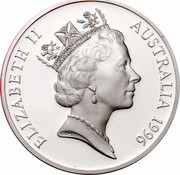 Australia 5 Dollars National Identity - Dame Nellie Melba 1996 KM# 330 ELIZABETH II AUSTRALIA 1996 RDM coin obverse Australia 5 Dollars National Identity - Dame Nellie Melba 1996 KM# 330 ELIZABETH II AUSTRALIA 1996 RDM coin obverse