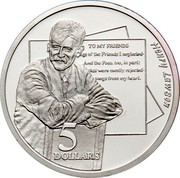 Australia 5 Dollars National Identity - Henry Lawson 1996 KM# 332 HENRY LAWSON TO MY FRIENDS ... 5 DOLLARS coin reverse Australia 5 Dollars National Identity - Henry Lawson 1996 KM# 332 HENRY LAWSON TO MY FRIENDS ... 5 DOLLARS coin reverse