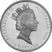 Australia 5 Dollars Olympic Australian Map 2000 KM# 371 ELIZABETH II AUSTRALIA 2000 5 DOLLARS RDM coin obverse Australia 5 Dollars Olympic Australian Map 2000 KM# 371 ELIZABETH II AUSTRALIA 2000 5 DOLLARS RDM coin obverse