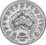Australia 5 Dollars Olympic Australian Map 2000 KM# 371 SYDNEY 2000 ™© C coin reverse Australia 5 Dollars Olympic Australian Map 2000 KM# 371 SYDNEY 2000 ™© C coin reverse