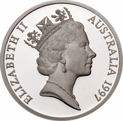 Australia 5 Dollars Opening of a Continent 1997 KM# 548 ELIZABETH II AUSTRALIA 1997 RDM coin obverse Australia 5 Dollars Opening of a Continent 1997 KM# 548 ELIZABETH II AUSTRALIA 1997 RDM coin obverse