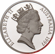 Australia 5 Dollars Opening of a Continent 1997 KM# 545 ELIZABETH II AUSTRALIA 1997 RDM coin obverse Australia 5 Dollars Opening of a Continent 1997 KM# 545 ELIZABETH II AUSTRALIA 1997 RDM coin obverse