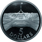 Australia 5 Dollars Parliament House 1988 KM# 102a 5 DOLLARS SD coin reverse Australia 5 Dollars Parliament House 1988 KM# 102a 5 DOLLARS SD coin reverse