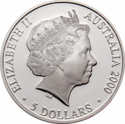 Australia 5 Dollars Platypus 2000 KM# 816 ELIZABETH II AUSTRALIA 2000 5 DOLLARS IRB coin obverse Australia 5 Dollars Platypus 2000 KM# 816 ELIZABETH II AUSTRALIA 2000 5 DOLLARS IRB coin obverse