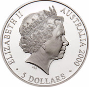 Australia 5 Dollars Reaching The World 2000 KM# 440 ELIZABETH II AUSTRALIA 2000 5 DOLLARS IRB coin obverse Australia 5 Dollars Reaching The World 2000 KM# 440 ELIZABETH II AUSTRALIA 2000 5 DOLLARS IRB coin obverse