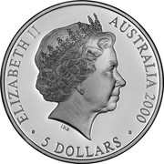 Australia 5 Dollars Reaching the World 2000 KM# 441 ELIZABETH II AUSTRALIA 2000 5 DOLLARS IRB coin obverse Australia 5 Dollars Reaching the World 2000 KM# 441 ELIZABETH II AUSTRALIA 2000 5 DOLLARS IRB coin obverse